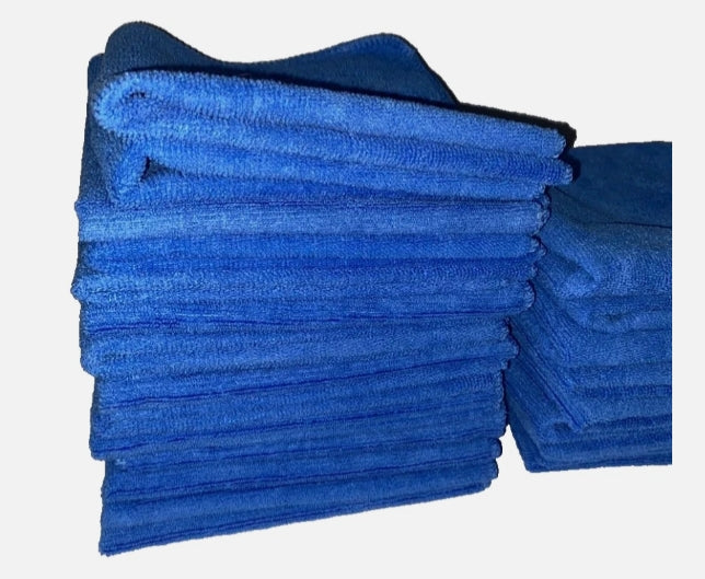 26 Pack* BUNDLE* Microfiber Luxury Blue Professional Grade Towel