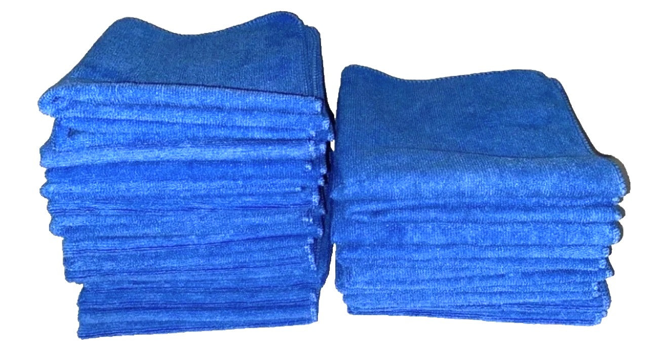26 Pack* BUNDLE* Microfiber Luxury Blue Professional Grade Towel